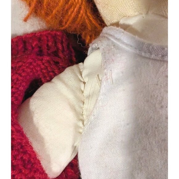 Handmade Doll Stockinette Schoolgirl Redhead Soft Sculpted Freckles Pouty 19" - Picture 10 of 16